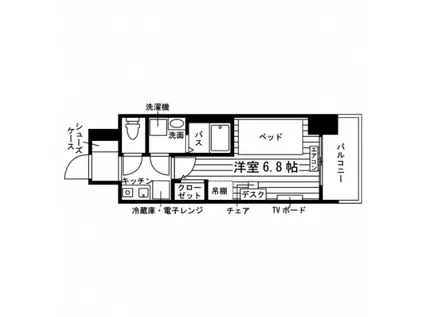 学生会館 ソレイユ塩釜口2(1K/3階)の間取り写真
