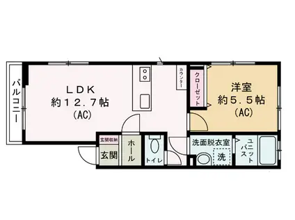 コンフォートレジデンス(1LDK/2階)の間取り写真