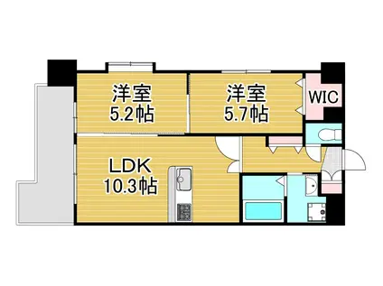 アクシオ片野(2LDK/2階)の間取り写真