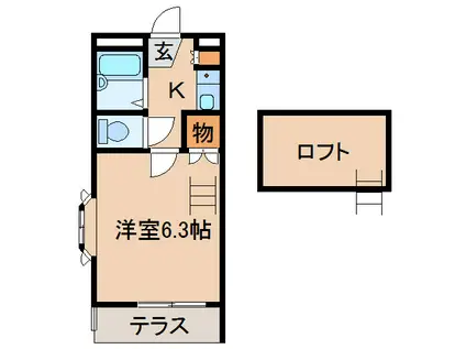 リッチモンド太田下町第2(1K/1階)の間取り写真