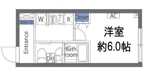 アヴァンタージュ大井町(1K/2階)の間取り写真