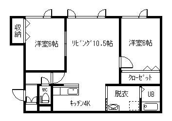 グランピア6・11(2LDK/1階)の間取り写真