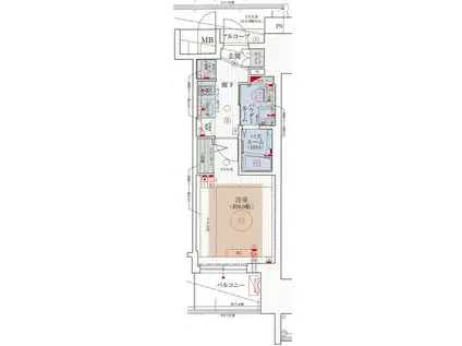 エステムコート難波ウエスト-SIDEIXレデント(1DK/11階)の間取り写真