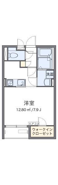 クレイノ畑山II(1K/2階)の間取り写真