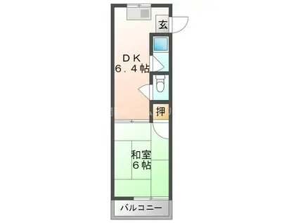 ダイヤコーポ(1DK/2階)の間取り写真