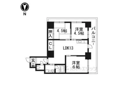 パレジット五条(3LDK/5階)の間取り写真