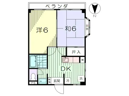 クローバーズステーション(2DK/3階)の間取り写真