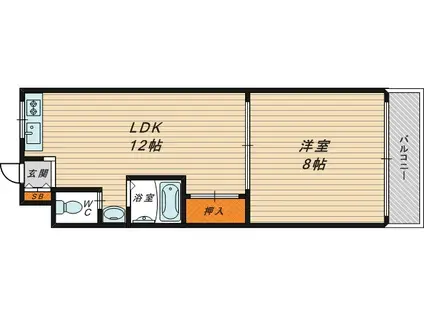 シャルマン桜宮(1LDK/3階)の間取り写真