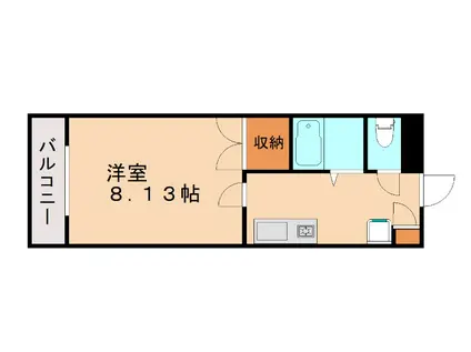 クラツクス(1K/2階)の間取り写真