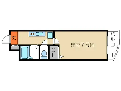 ヴィラ三晃(1K/3階)の間取り写真