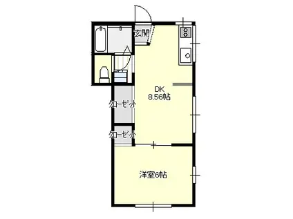 こまくさレジデンス(1DK/1階)の間取り写真