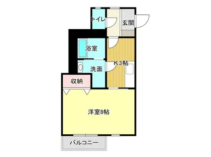 メゾン・ソーレ(1K/3階)の間取り写真