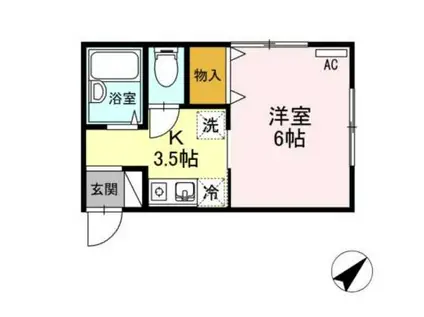 ハイムおもだか(1K/1階)の間取り写真