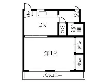 西町ハイツ 2号棟(2DK/1階)の間取り写真