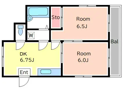 メゾンメモリー(2DK/4階)の間取り写真
