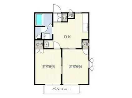 メッセA(2DK/1階)の間取り写真