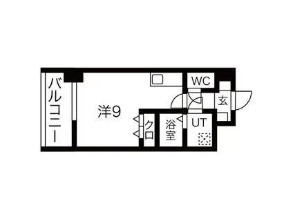 アレーヌコート金山(ワンルーム/2階)の間取り写真