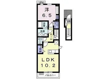 JR東海道本線 清水駅(静岡) バス乗車時間:12分 最寄りバス停で下車 徒歩6分 2階建 築10年(1LDK/2階)の間取り写真