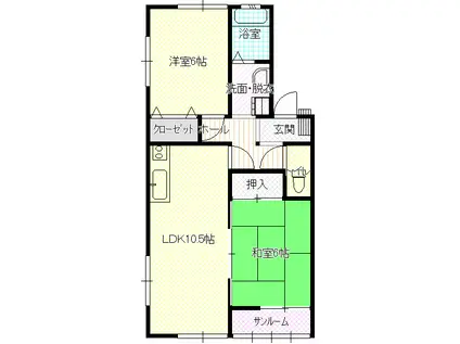 グランドライン久安(2LDK/2階)の間取り写真