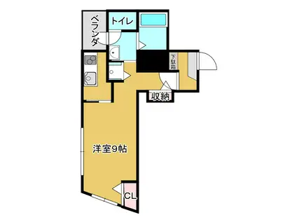 GREEN COURT 星美館(1K/3階)の間取り写真