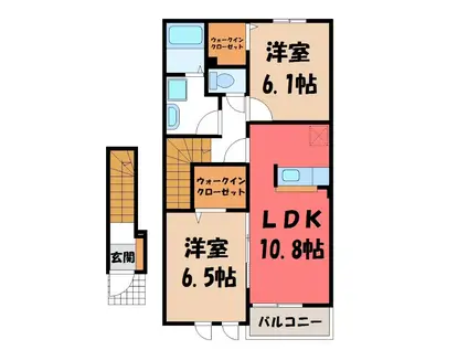 サンセレーノ・光(2LDK/2階)の間取り写真
