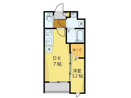 ユーバーストラーセ(1DK/3階)の間取り写真