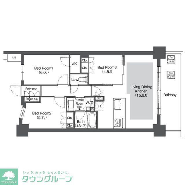 コンフォリア成増グリーンサイド(3LDK/9階)の間取り写真