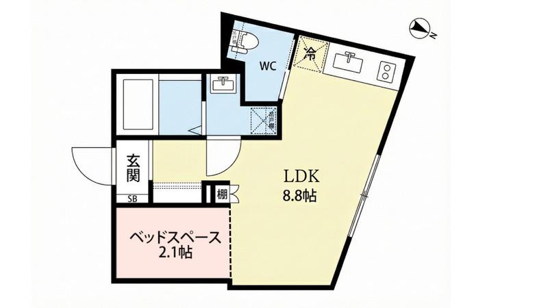 オークレスト下目黒(1LDK/3階)の間取り写真