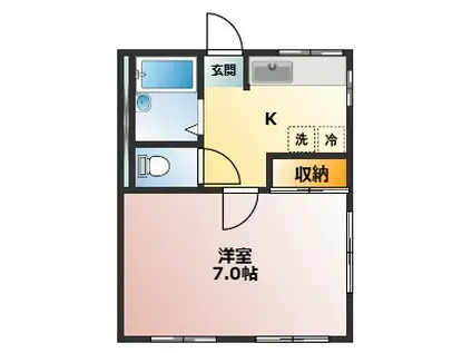 カスカータ高島平(1K/3階)の間取り写真