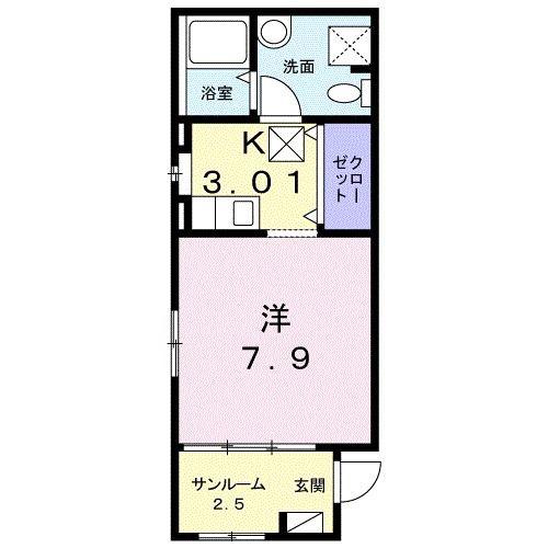 広島高速交通アストラムライン 西原駅(広島) 徒歩13分 3階建 築12年(1K/1階)の間取り写真