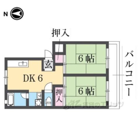 大蓮グリーンマンション(2DK/1階)の間取り写真