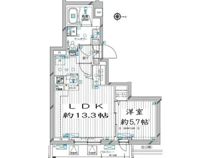 レガリス蒲田(1LDK/5階)の間取り写真