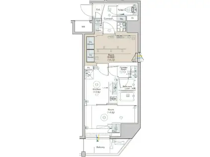 シーフォルム高田馬場II(2K/2階)の間取り写真