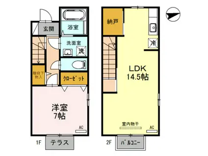 グランモア愛宕(1LDK/1階)の間取り写真