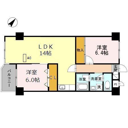 MYコーポ(2LDK/2階)の間取り写真