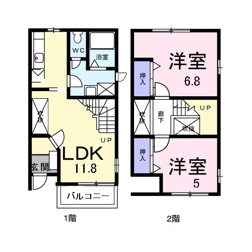 JELLYビ-ンズ(2LDK/1階)の間取り写真