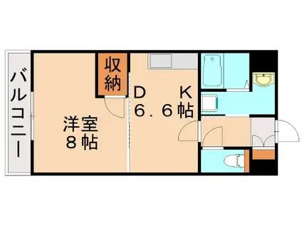 ウイングス片野II(1DK/7階)の間取り写真