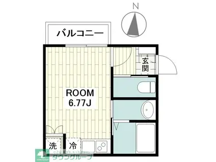 フルセイル南町田I(ワンルーム/1階)の間取り写真