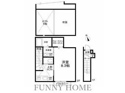 代田吹上四番館(1K/2階)の間取り写真