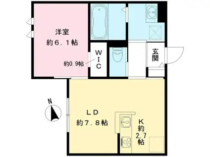 YOUR MAISON 立花(1LDK/1階)の間取り写真