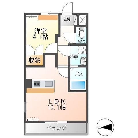LIFE STAGE MF(1LDK/2階)の間取り写真