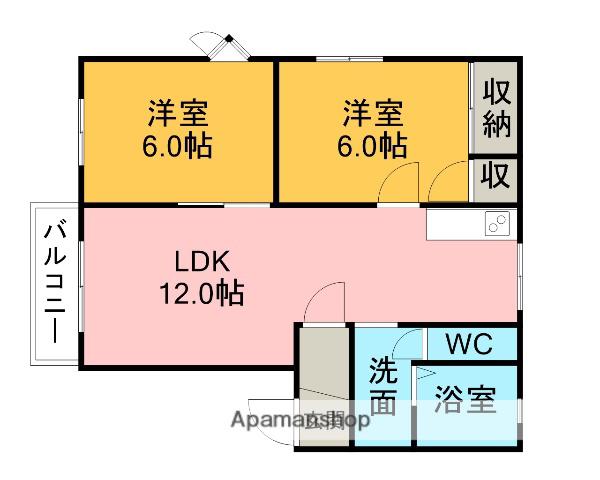 コートビレッジ高須(2LDK/1階)の間取り写真