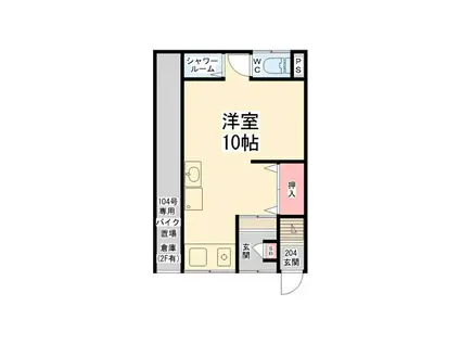 TAKIYAMA APARTMENT(ワンルーム/1階)の間取り写真