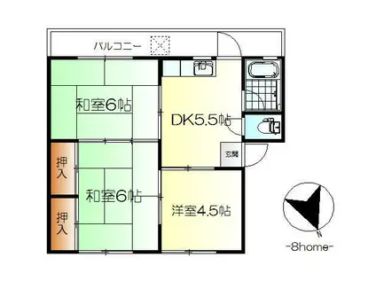 上本アパート(3DK/3階)の間取り写真
