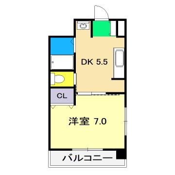 オレオール池(1DK/3階)の間取り写真