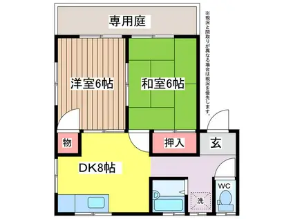 メゾンルピナ(2DK/1階)の間取り写真