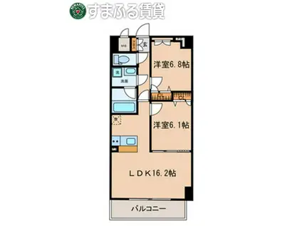 CASA GRIGIO(2LDK/8階)の間取り写真