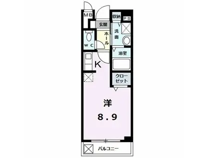 メイト鷹匠(1K/5階)の間取り写真
