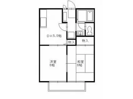 アークヒルズTODA(2DK/1階)の間取り写真