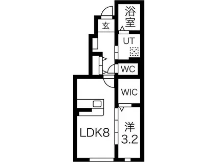 JR東北本線 仙北町駅 徒歩5分 2階建 築1年(1LDK/1階)の間取り写真